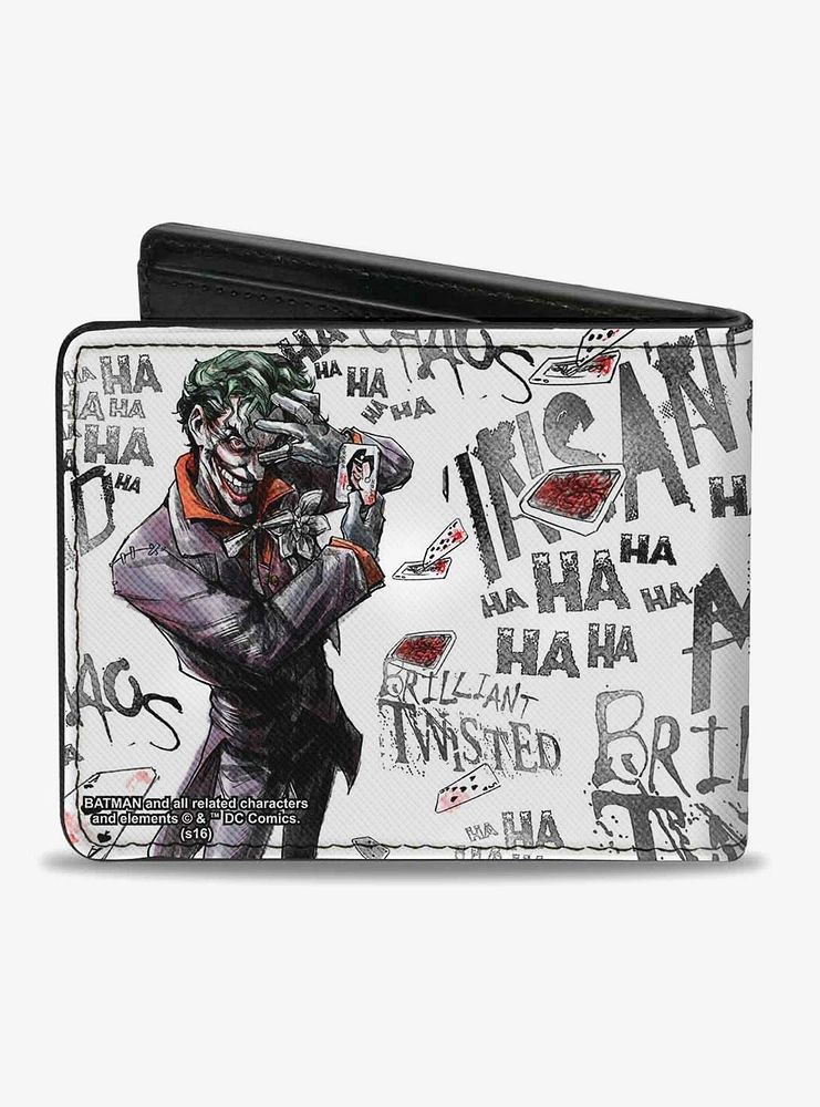 DC Comics Joker Brilliant Twisted Insane Mad Psycho Pose Bi-Fold Wallet