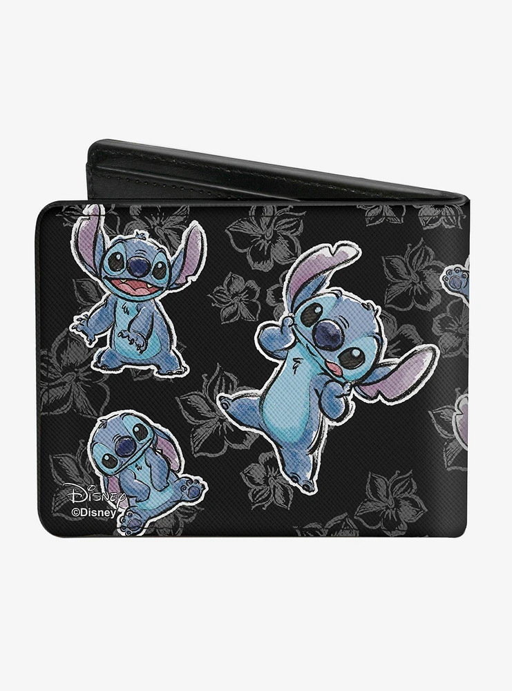 Disney Lilo & Stitch Hibiscus Stitch Sketch Bi-Fold Wallet