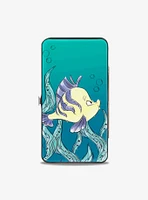 Disney The Little Mermaid Ariel Over Shoulder Flounder Sketch Poses Hinged Wallet