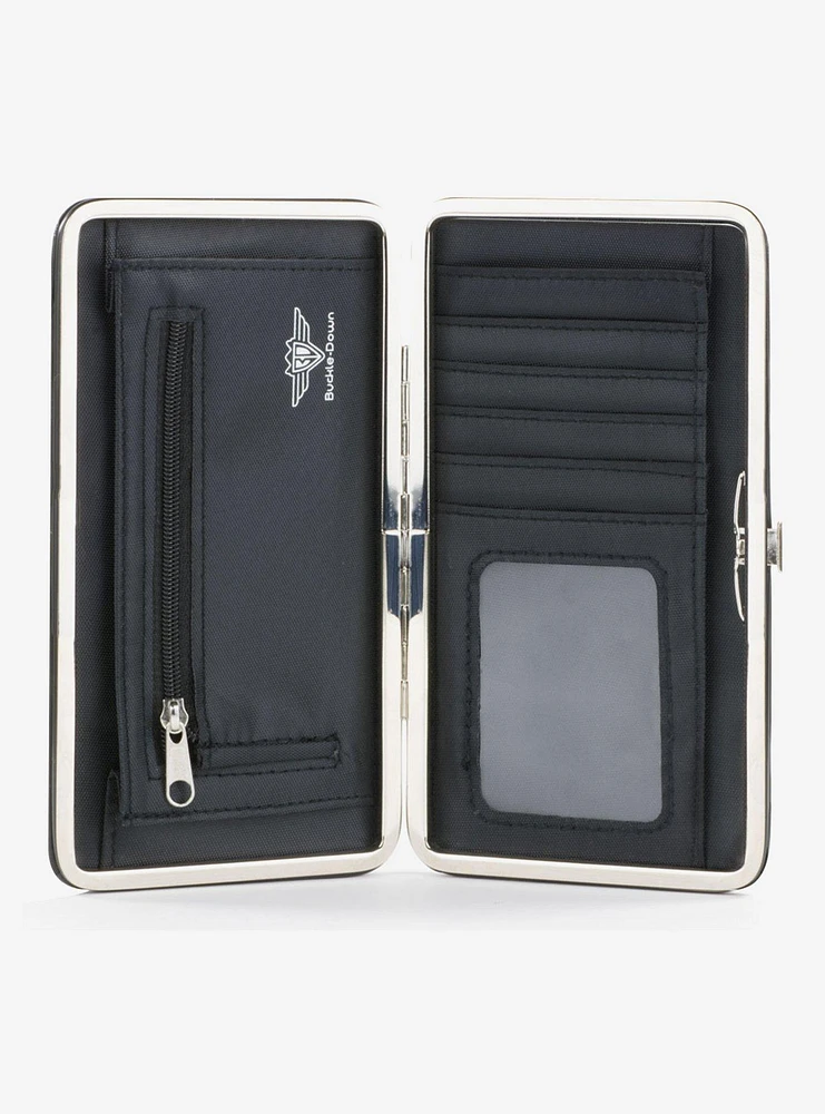 Supernatural Castiel I'll Interrogate The Cat Black Blood Splatter Hinged Wallet