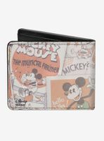 Disney Mickey Mouse Classic Sitting Pose Close Up Comics Bi-Fold Wallet
