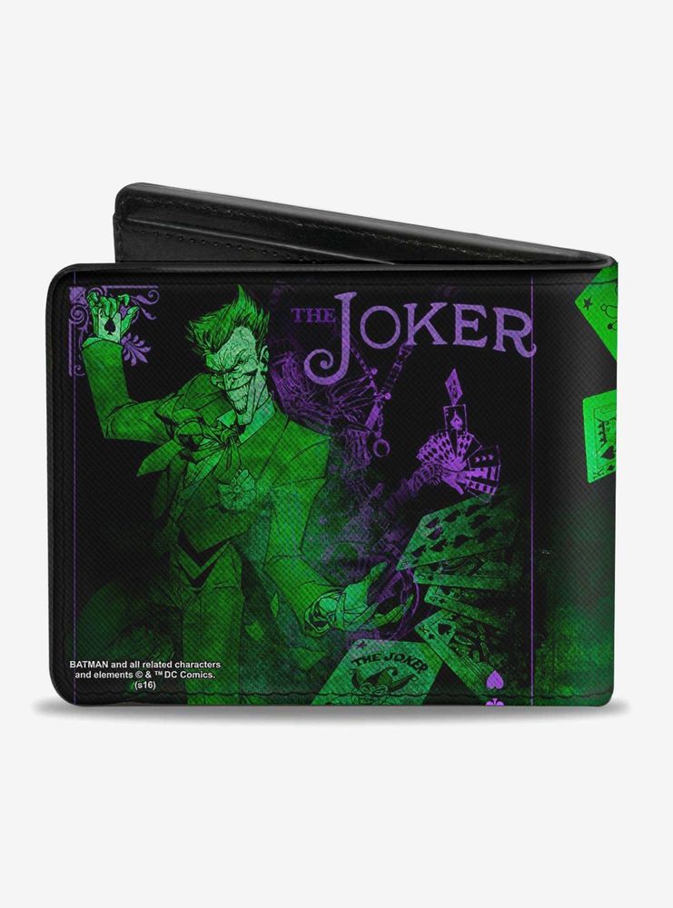 DC Comics Joker Card Flipping Poses Bi-Fold Wallet