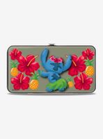 Disney Lilo & Stitch Hula Hibiscus Flowers Pineapples Hinged Wallet