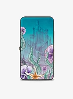 Disney The Little Mermaid Ariel Sketch Pose King Tritons Castle Shells Hinged Wallet