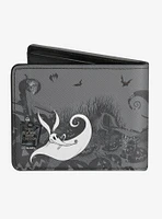 The Nightmare Before Christmas Jack Sally Zero Cemetery Scene Bi-Fold Wallet