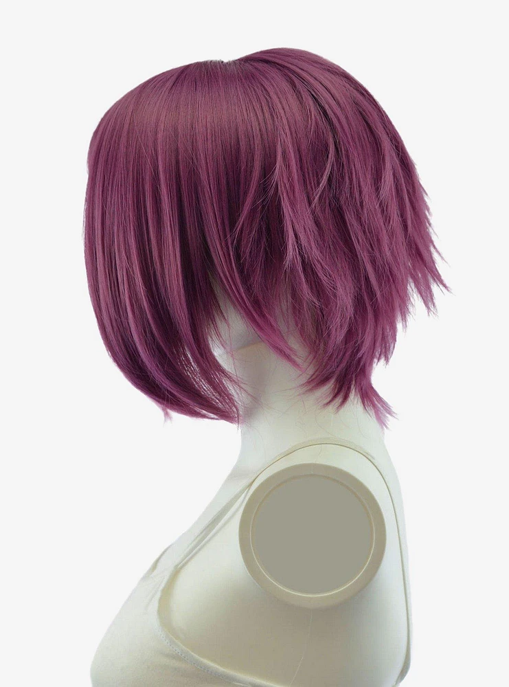 Epic Cosplay Aphrodite Dark Plum Purple Long Bang Layered Short Wig