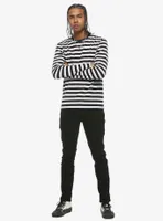 Black & White Striped Long-Sleeve T-Shirt