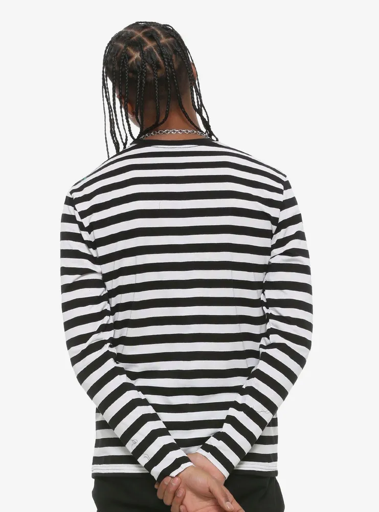 Black & White Striped Long-Sleeve T-Shirt