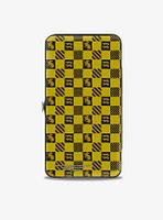 Harry Potter Hufflepuff Crest Heraldry Checkers Hinged Wallet