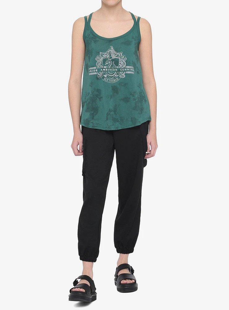Harry Potter Slytherin Tie-Dye Girls Strappy Tank Top
