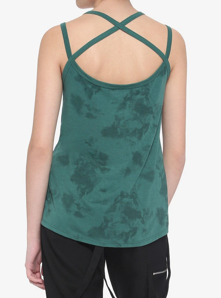 Harry Potter Slytherin Tie-Dye Girls Strappy Tank Top