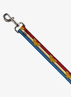 DC Comics Wonder Woman Logo Striped Stars Dog Leash