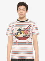 The Great Ramen Wave Stripe T-Shirt By Vincent Trinidad