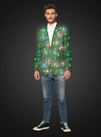 Suitmeister Men's Christmas Green Tree Light Up Blazer