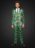 Suitmeister Men's Christmas Green Tree Light Up Suit