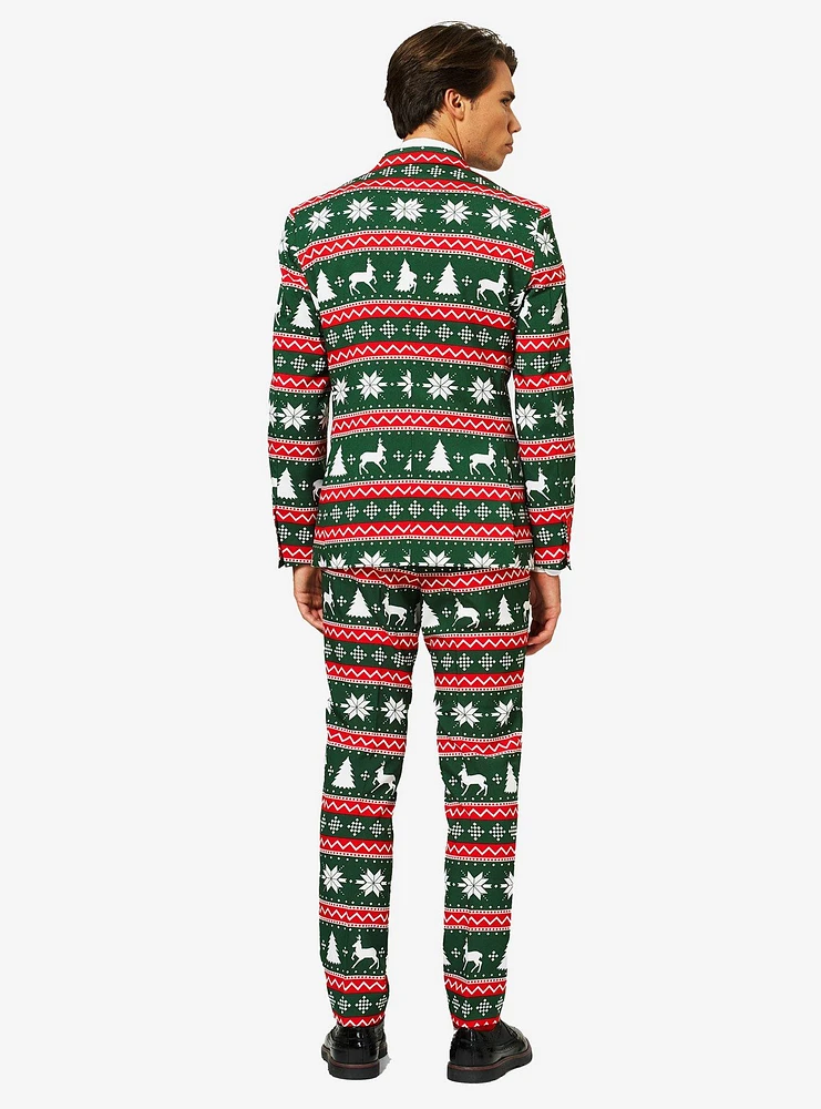 OppoSuits Men's Festive Green Christmas Suit