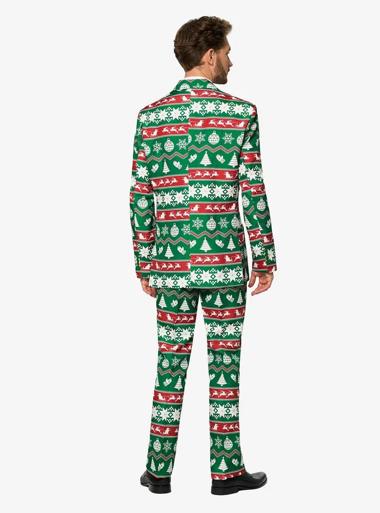 Suitmeister Men's Christmas Green Nordic Suit