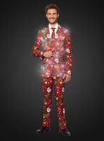 Suitmeister Men's Christmas Red Icons Light Up Suit