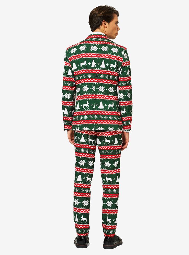 OppoSuits Men's Festive Green Christmas Suit