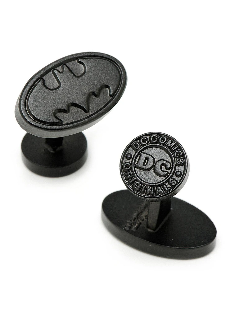 DC Comics Batman Logo Satin Black Cufflinks