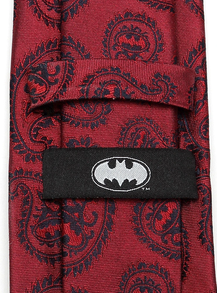 DC Comics Batman Red Paisley Tie