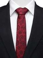 DC Comics Batman Red Paisley Tie