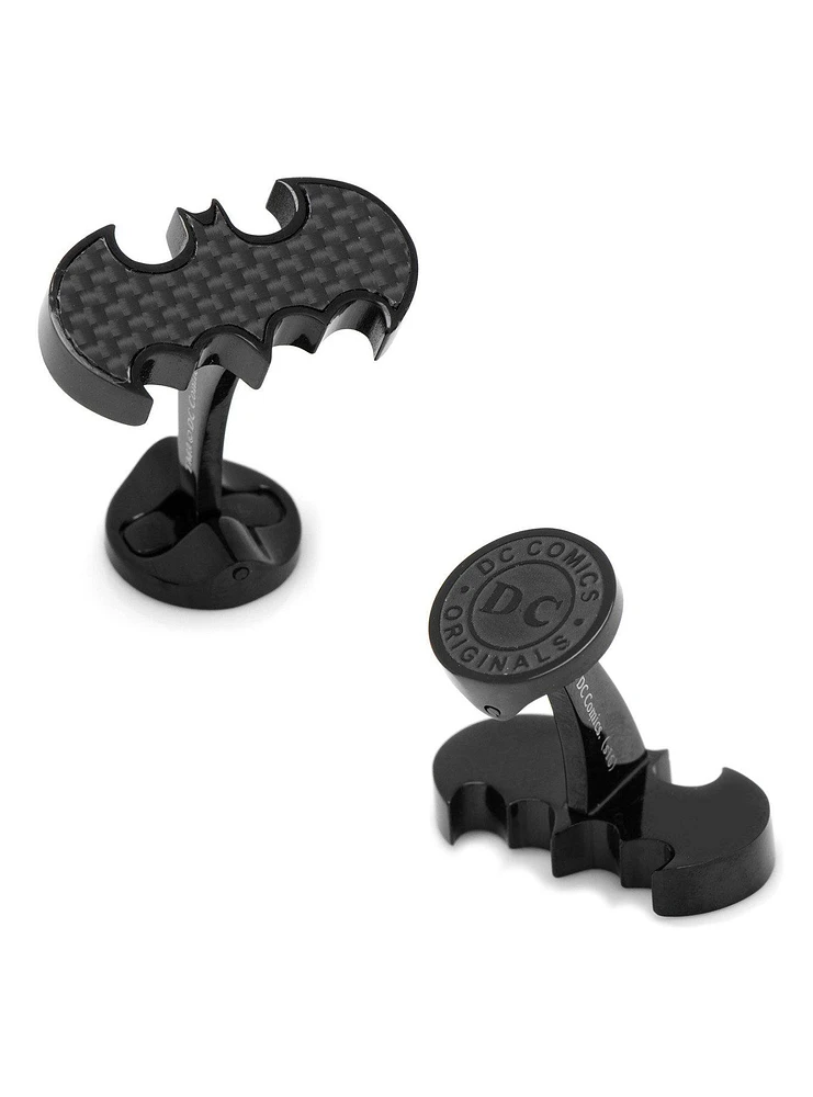 DC Comics Batman Stainless Steel Carbon Fiber Cufflinks