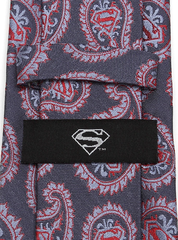 DC Comics Superman Red and Blue Paisley Tie