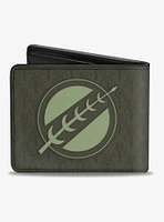 Star Wars Boba Fett Helmet Mandalorian Crest Kyrbes Skull Bi-fold Wallet