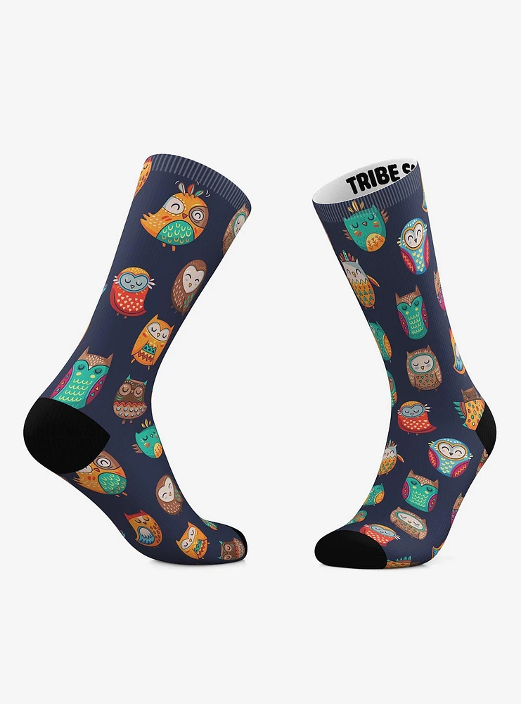 Cats And Owls Crew Socks 2 Pair