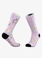 80s Neon And Ice Cream Crew Socks 2 Pair