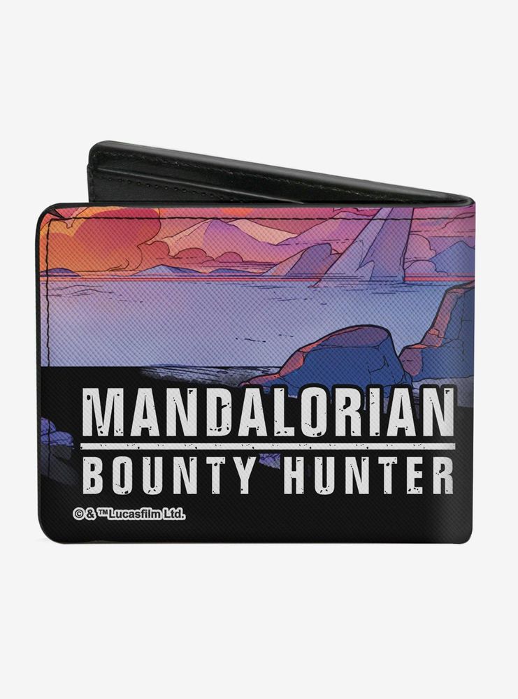 Star Wars The Mandalorian Scenes Logo Bifold Wallet