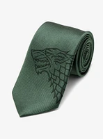 Game Of Thrones Stark Direwolf Green Tie