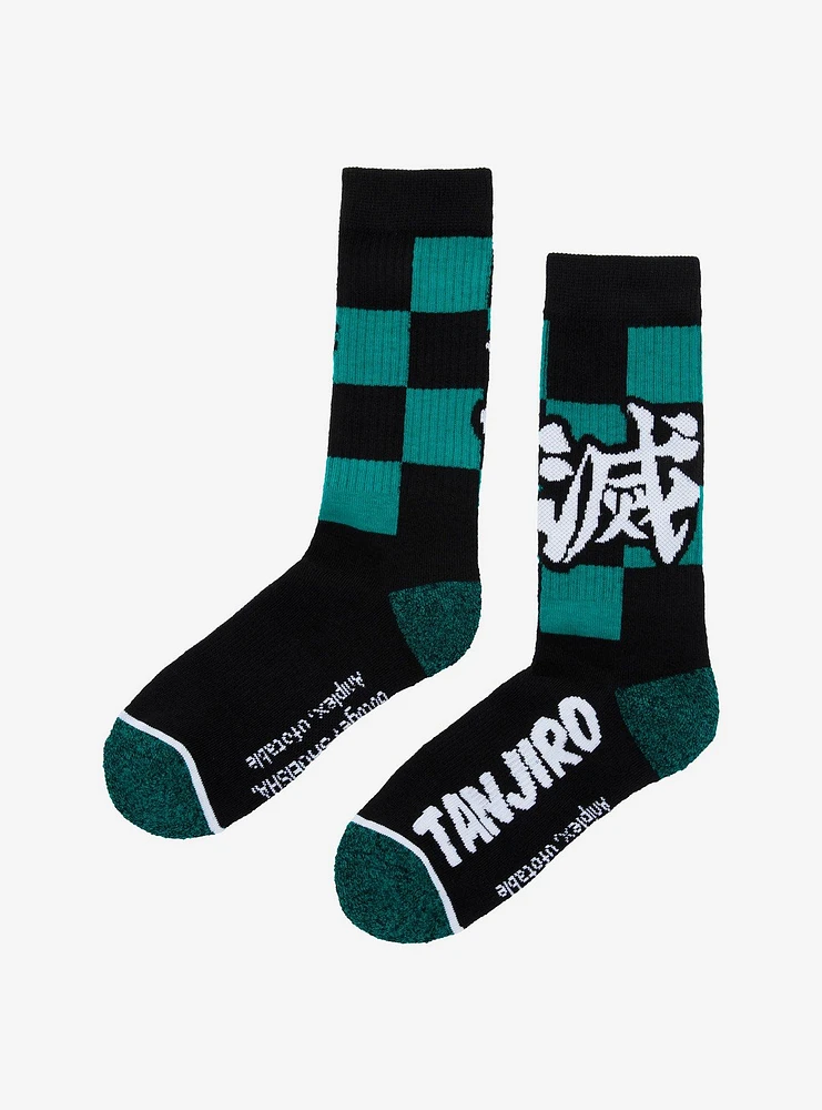 Demon Slayer: Kimetsu No Yaiba Tanjiro Checkered Crew Socks