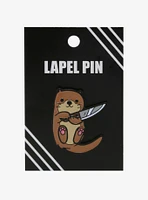 Otter With Knife Enamel Pin