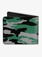 Harry Potter Slytherin Crest Camo Green Bi-fold Wallet
