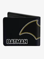 DC Comics Batman Black And White Bat Logo Close Up Bi-fold Wallet