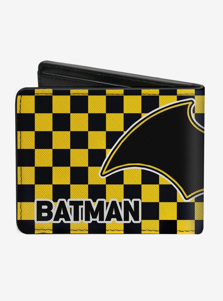 DC Comics Batman Yellow And Black Bat Logo Close Up Bi-fold Wallet