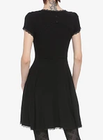 Black High Neck Keyhole Dress