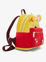 Loungefly Disney Winnie the Pooh Floral Crown Flocked Mini Backpack - BoxLunch Exclusive