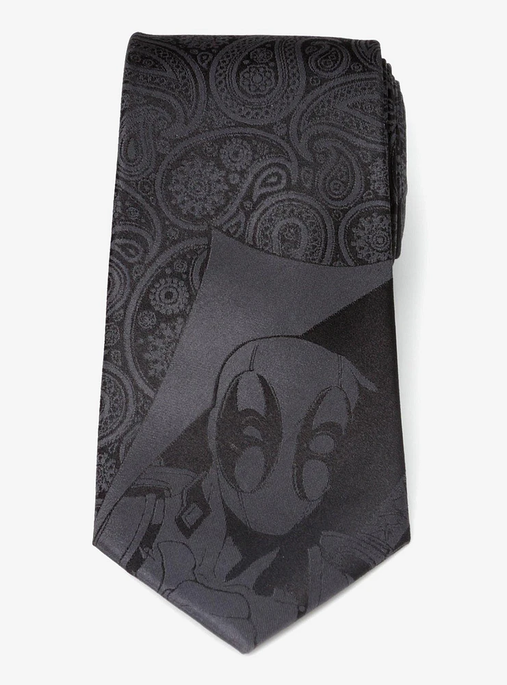 Marvel Deadpool Hidden Paisley Black Silk Tie