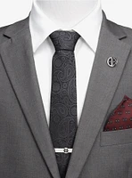 Marvel Deadpool Hidden Paisley Black Silk Tie