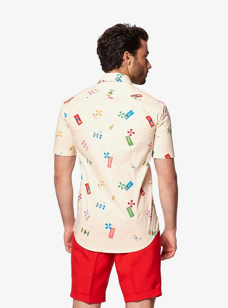 Opposuits Men's Beach Life Sand Summer Button-Up Shirt