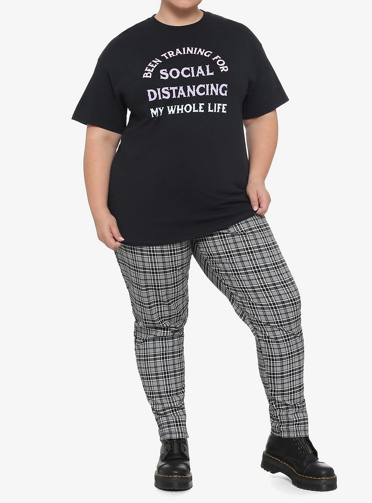 Social Distancing Training Boyfriend Fit Girls T-Shirt Plus