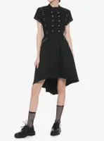 Black Hardware Hi-Low Dress