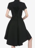 Black Hardware Hi-Low Dress