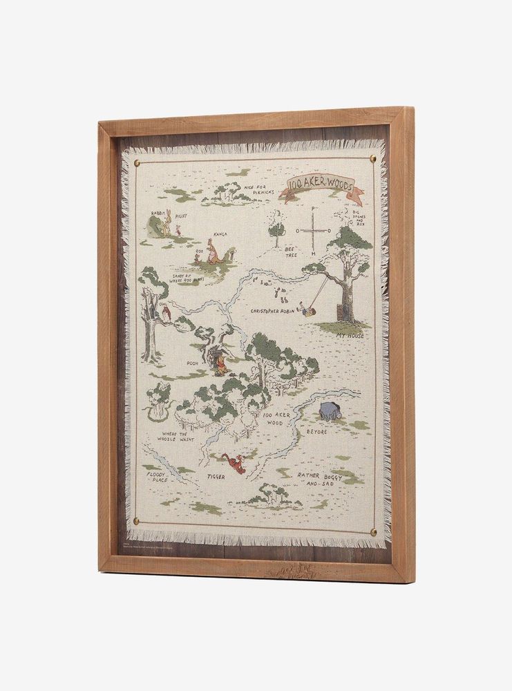 Disney Winnie The Pooh Hundred Acre Wood Map Framed Wood Wall Decor