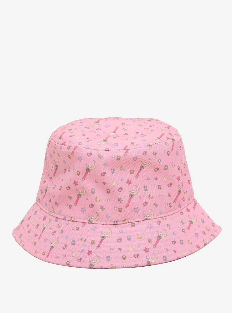 Sailor Moon Pink Icons Bucket Hat