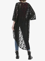 Skull Rose Lace Midi Duster