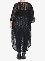 Skull Rose Lace Midi Duster Plus